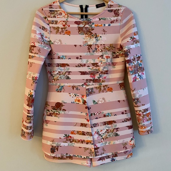 Evita Floral Striped Romper S - Picture 1 of 5